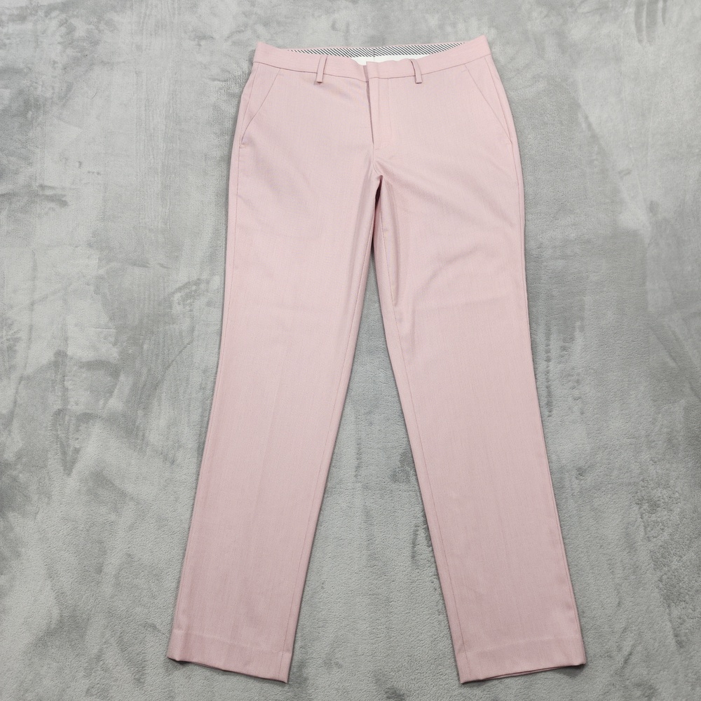 Express Pants Mens 30x32 Pink Slim Stretch Wrinkle Resistant Dress Office Slacks